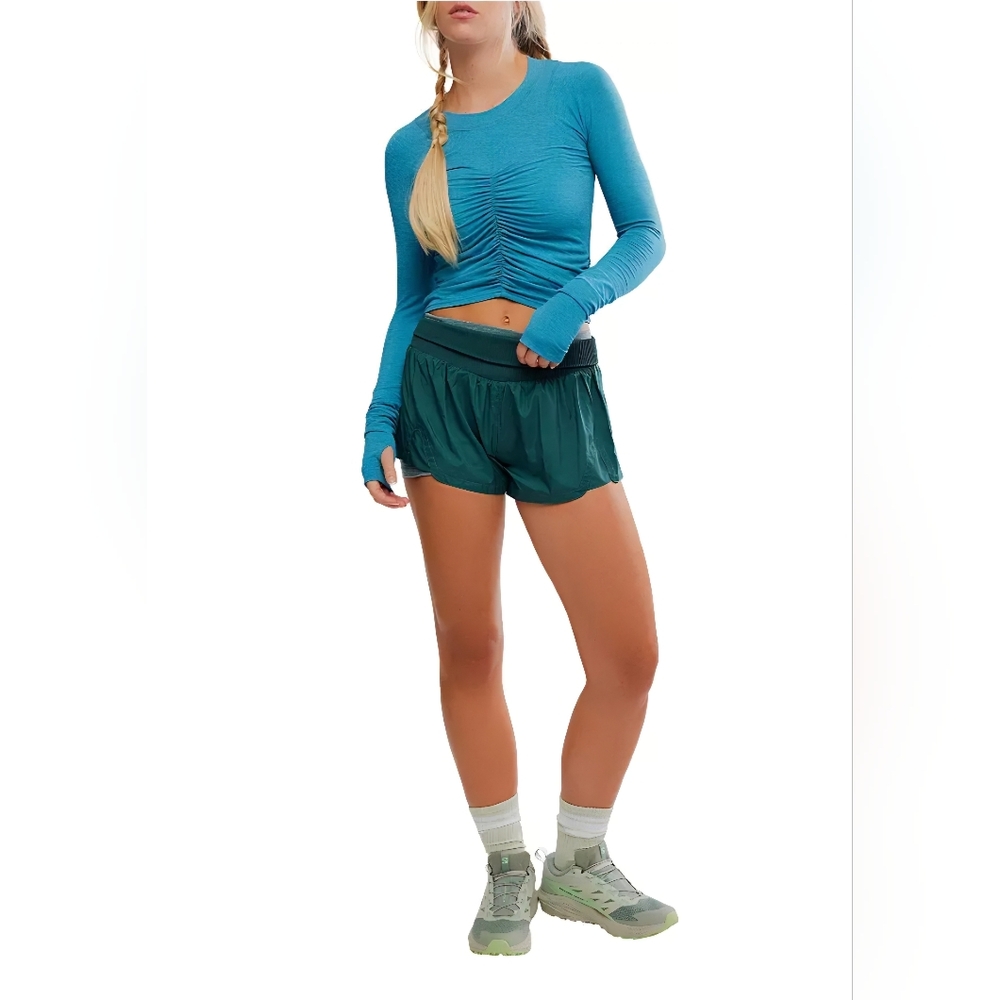 FP Movement Tempo Ruched Long Sleeve Top In Celestial Blue, NWT - Picture 2 of 5